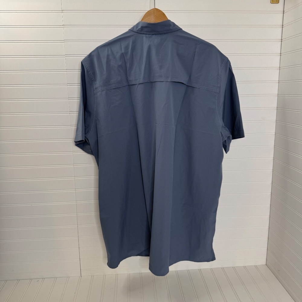 NEW Men's Eddie Bauer Short Sleeve Atals Exploration Shirt Blue XL - Picture 5 of 7